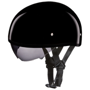 Daytona Helmets D.O.T. Daytona Skull Cap W/ Inner Shield- Hi-Gloss Black