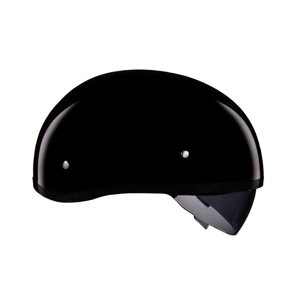 Daytona Helmets D.O.T. Daytona Skull Cap W/ Inner Shield- Hi-Gloss Black
