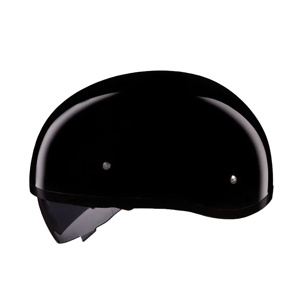 Daytona Helmets D.O.T. Daytona Skull Cap W/ Inner Shield- Hi-Gloss Black