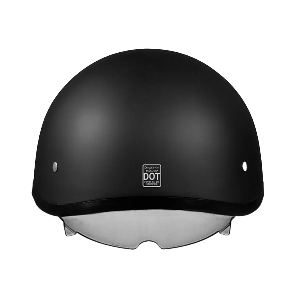Daytona Helmets D.O.T. Daytona Skull Cap W/ Inner Shield- Dull Black