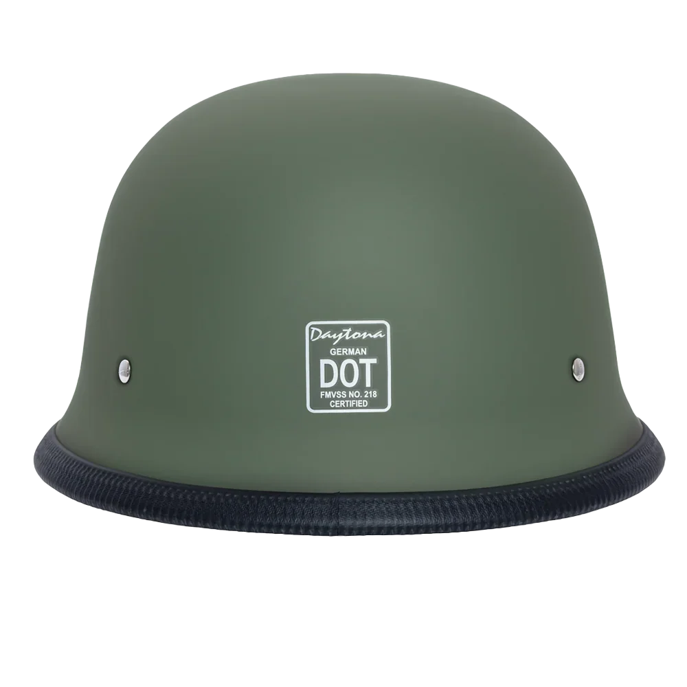 daytona carbon fiber german motorcycle helmet dot certified Half Shell Helmets, Approved for Superior Safety and Style Comfortable, Durable, and Perfect for Riders Who Want a Retro Look with Modern Protection Standards : Automotive treme Comfort D.O.T. German- Military Green XL