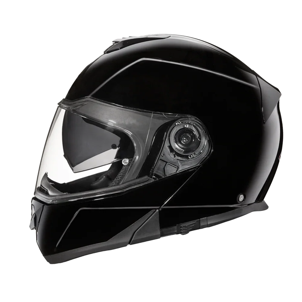 Daytona Helmets Daytona Glide Modular Motorcycle Helmet - DOT Approved, Bluetooth Ready, Dual Visor, Men/Women/Youth - Hi-Gloss Black