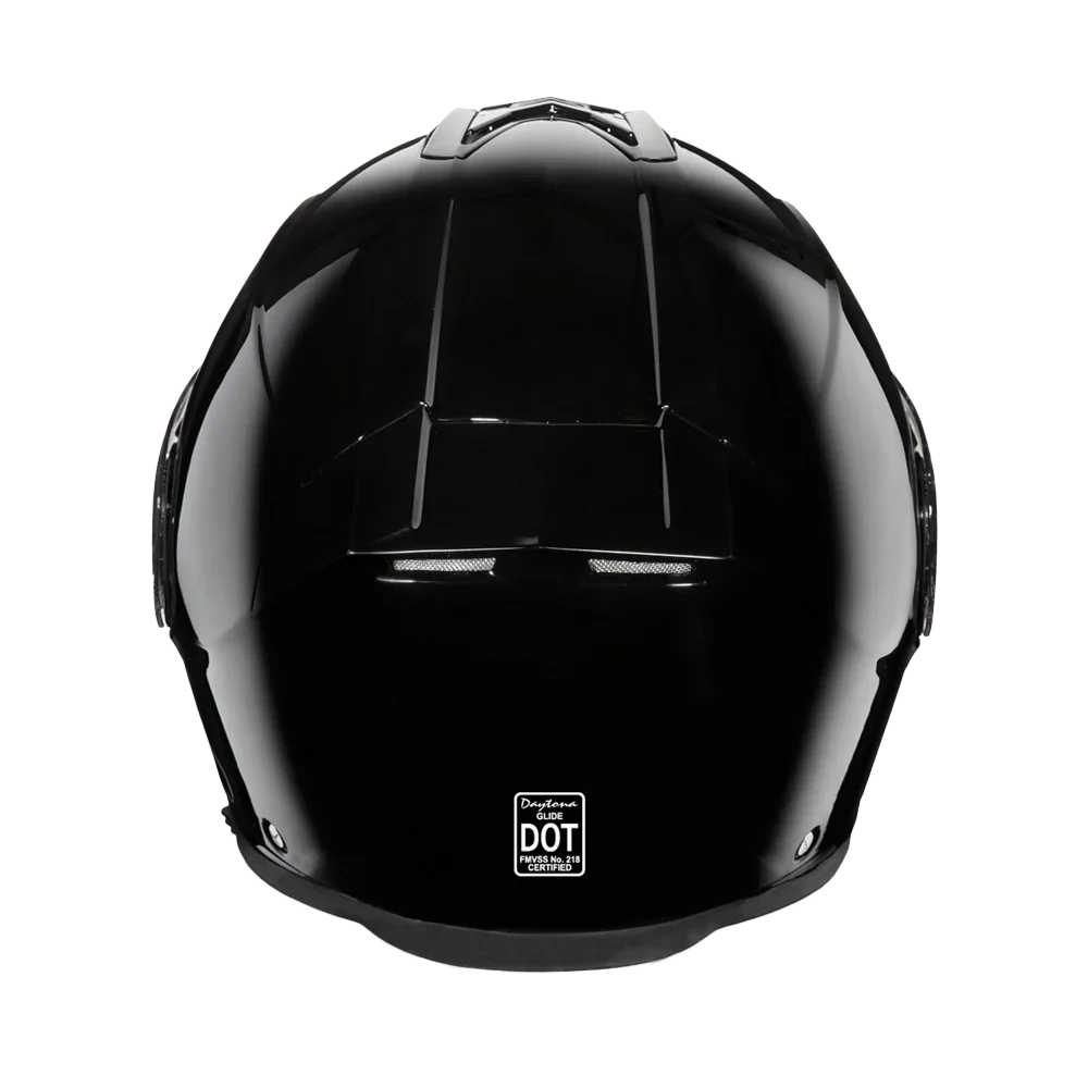 Daytona Helmets Daytona Glide Modular Motorcycle Helmet - DOT Approved, Bluetooth Ready, Dual Visor, Men/Women/Youth - Hi-Gloss Black