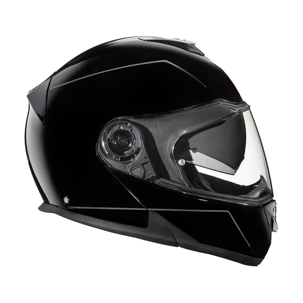Daytona Helmets Daytona Glide Modular Motorcycle Helmet - DOT Approved, Bluetooth Ready, Dual Visor, Men/Women/Youth - Hi-Gloss Black