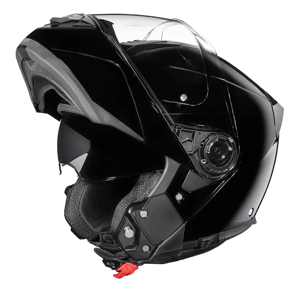 Daytona Helmets Daytona Glide Modular Motorcycle Helmet - DOT Approved, Bluetooth Ready, Dual Visor, Men/Women/Youth - Hi-Gloss Black