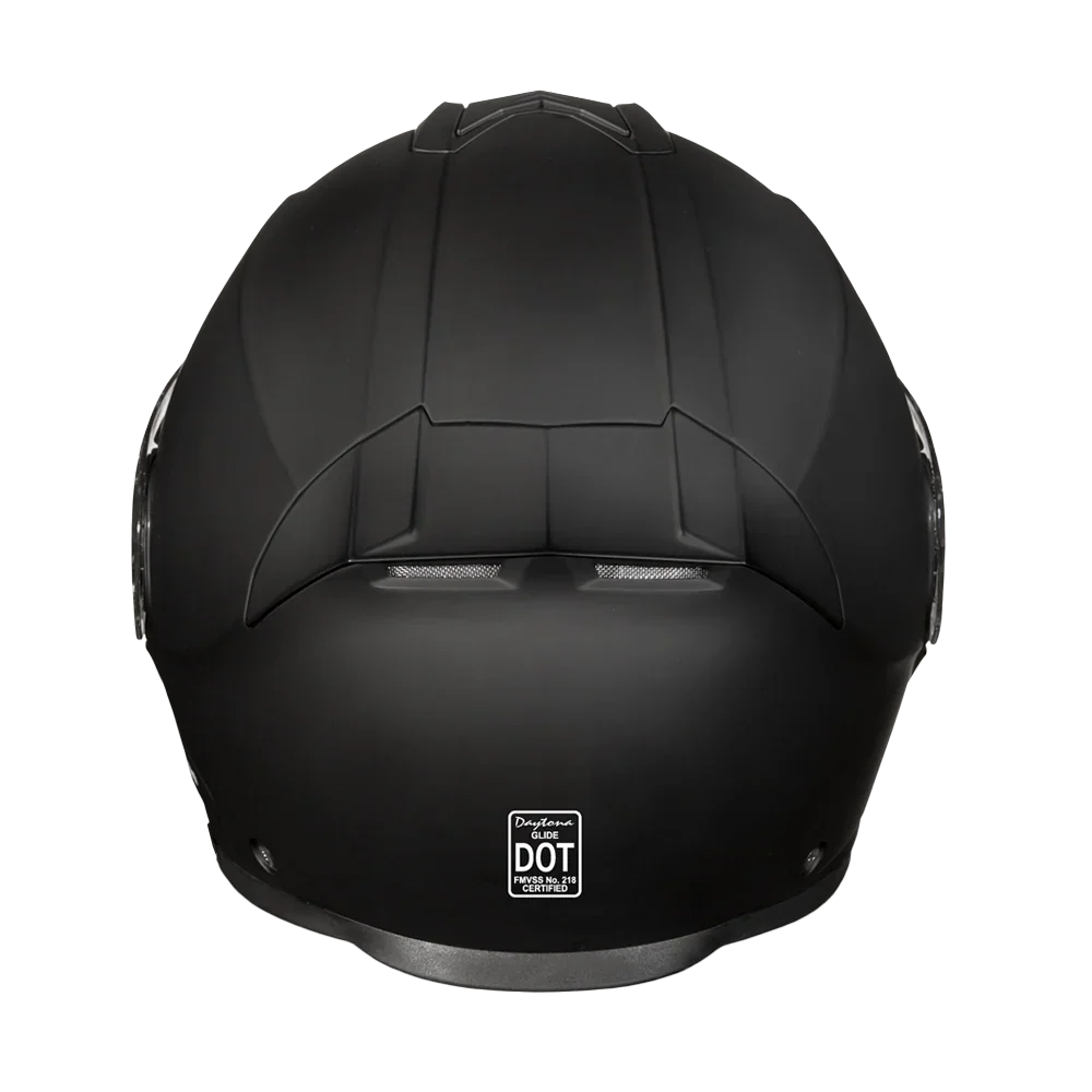 Daytona Helmets Daytona Glide Modular Motorcycle Helmet - DOT Approved, Bluetooth Ready, Dual Visor, Men/Women/Youth - Dull Black