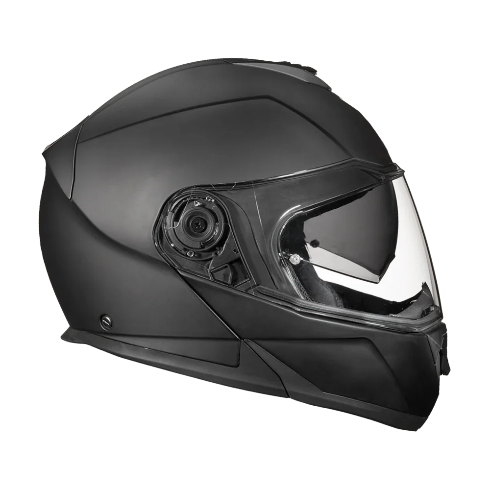 Daytona Helmets Daytona Glide Modular Motorcycle Helmet - DOT Approved, Bluetooth Ready, Dual Visor, Men/Women/Youth - Dull Black