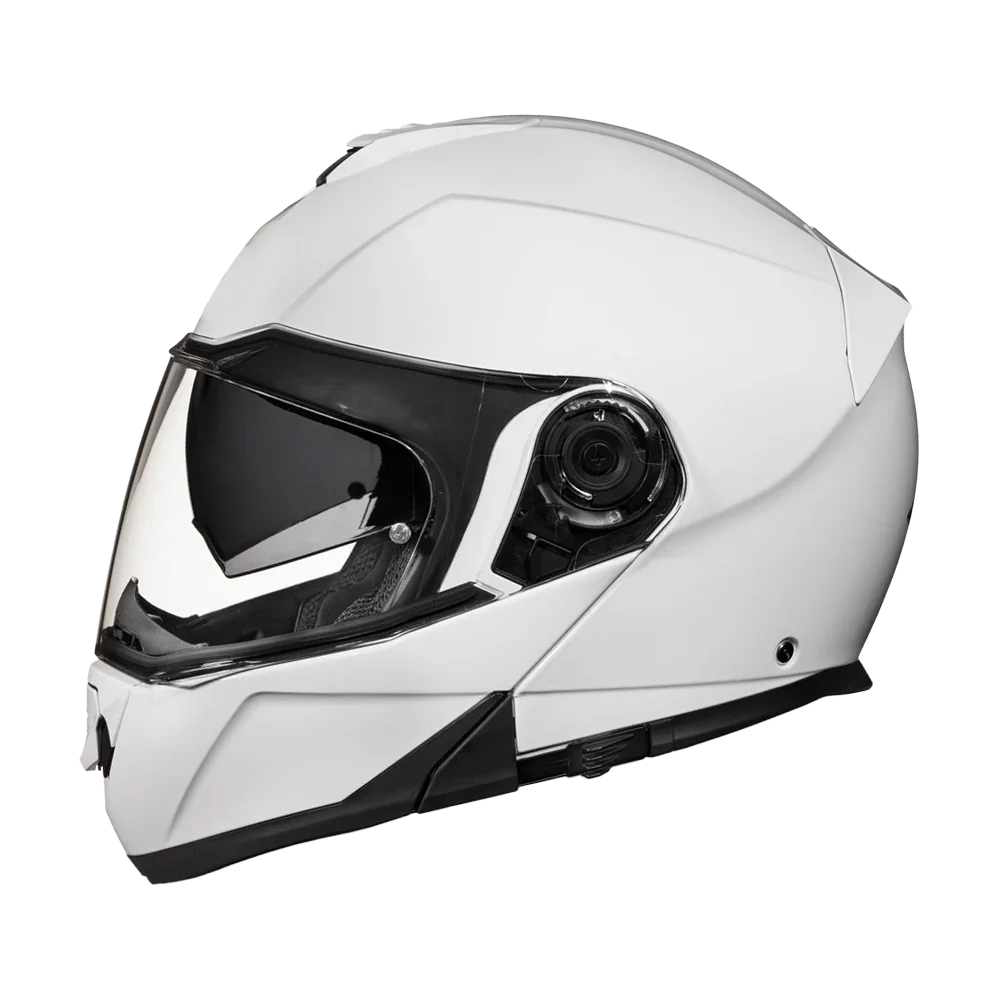 Daytona Helmets Daytona Glide Modular Motorcycle Helmet - DOT Approved, Bluetooth Ready, Dual Visor, Men/Women/Youth - Hi-Gloss White