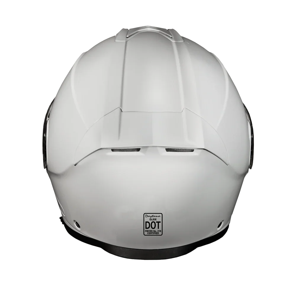Daytona Helmets Daytona Glide Modular Motorcycle Helmet - DOT Approved, Bluetooth Ready, Dual Visor, Men/Women/Youth - Hi-Gloss White
