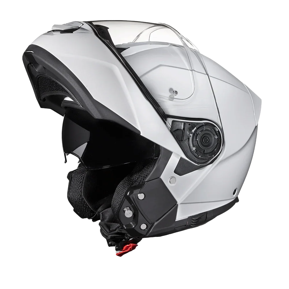 Daytona Helmets Daytona Glide Modular Motorcycle Helmet - DOT Approved, Bluetooth Ready, Dual Visor, Men/Women/Youth - Hi-Gloss White