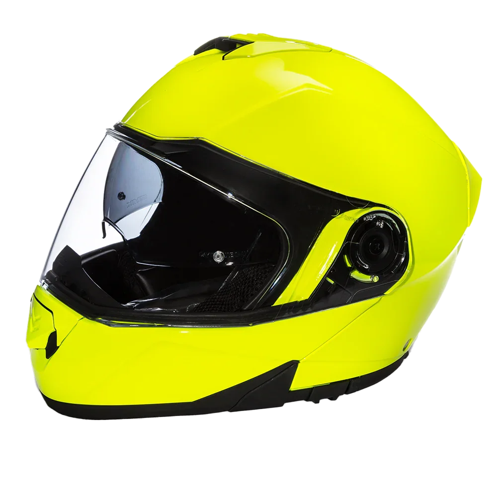 Daytona Helmets Daytona Glide Modular Motorcycle Helmet - DOT Approved, Bluetooth Ready, Dual Visor, Men/Women/Youth - Fluorescent Yellow