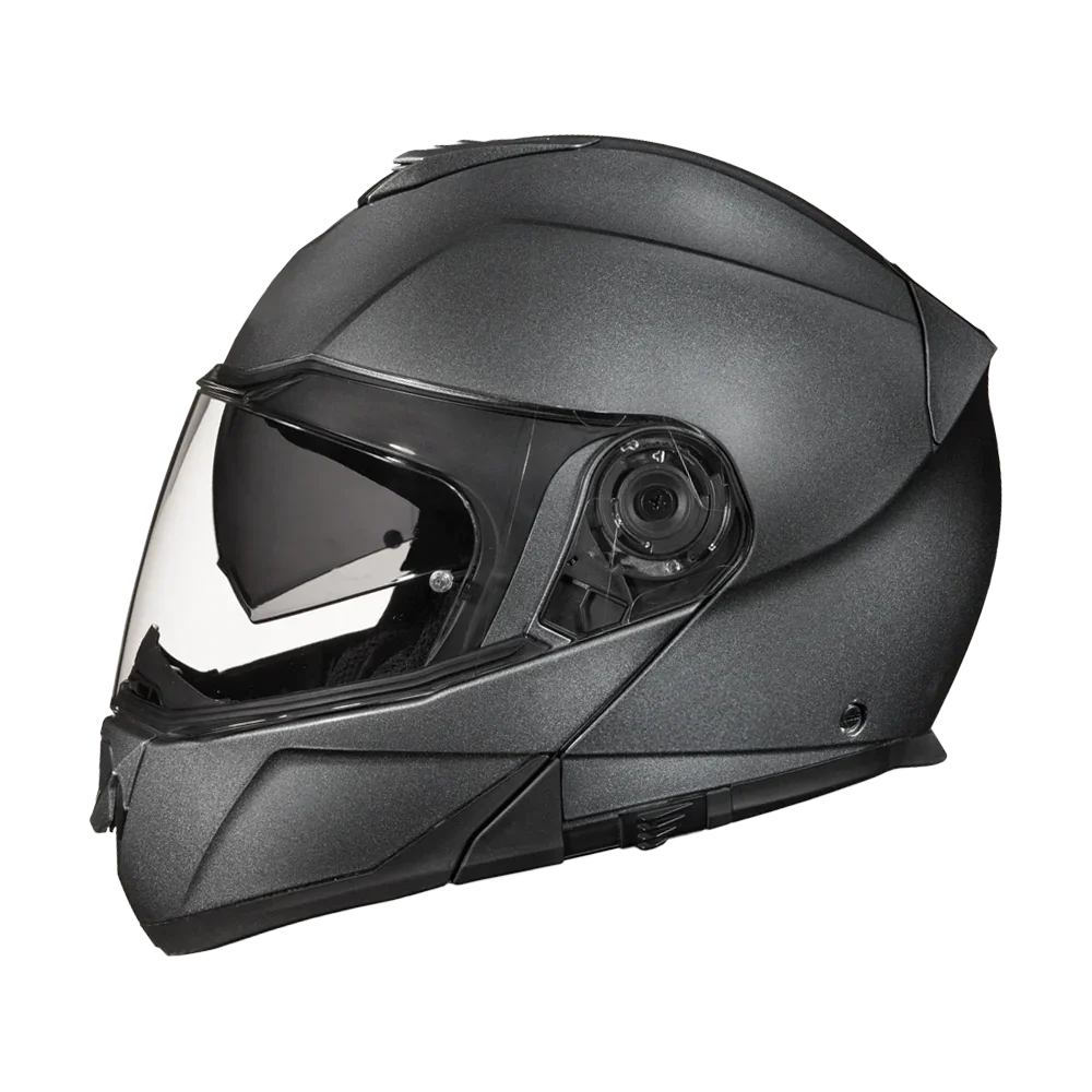 Daytona Helmets Daytona Glide Modular Motorcycle Helmet - DOT Approved, Bluetooth Ready, Dual Visor, Men/Women/Youth - Gun Metal Grey Metallic