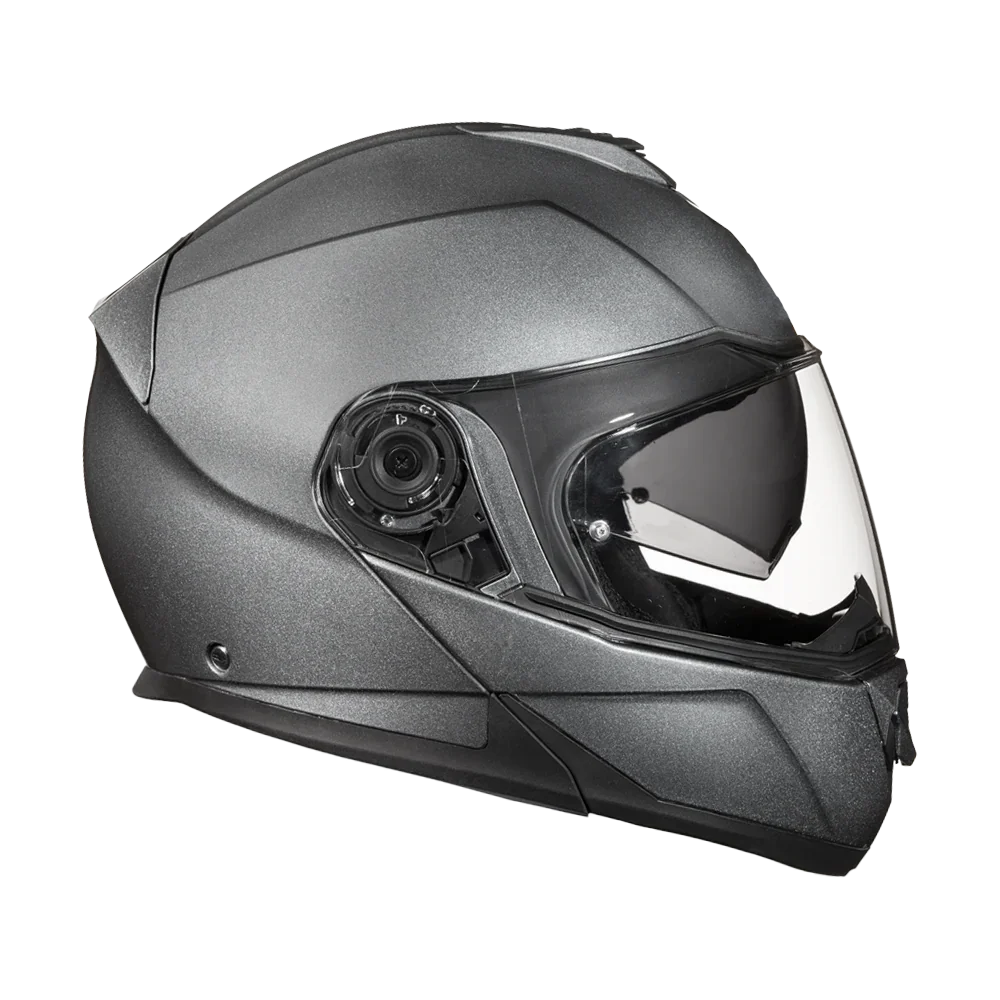 Daytona Helmets Daytona Glide Modular Motorcycle Helmet - DOT Approved, Bluetooth Ready, Dual Visor, Men/Women/Youth - Gun Metal Grey Metallic
