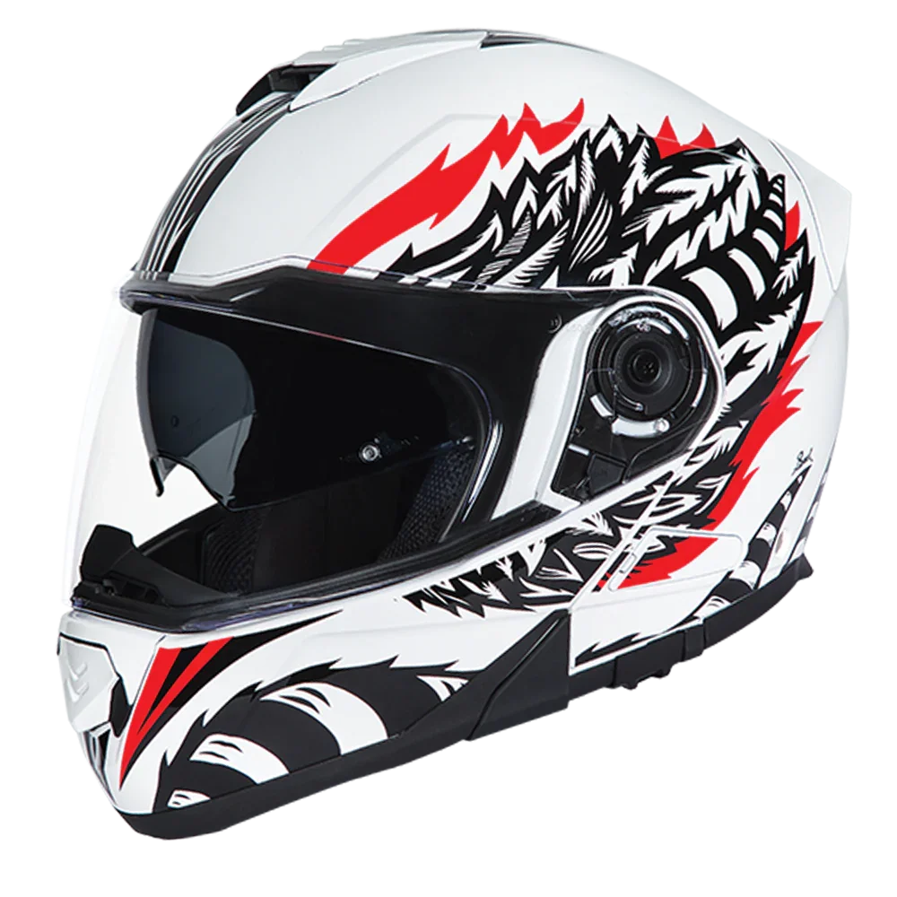 Daytona Helmets Daytona Glide Modular Motorcycle Helmet - DOT Approved, Bluetooth Ready, Dual Visor, Men/Women/Youth - W/ Phoenix