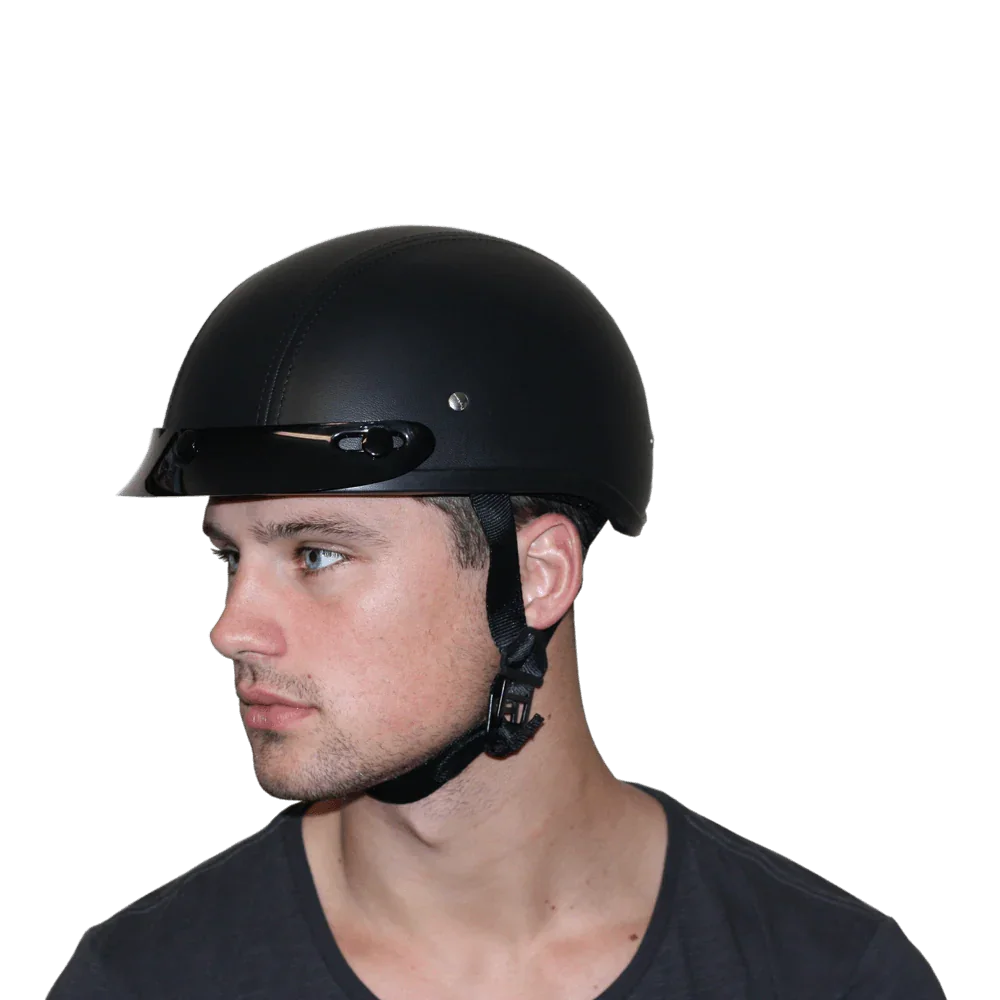 Daytona Helmets D.O.T. Daytona Skull Cap- Leather Covered