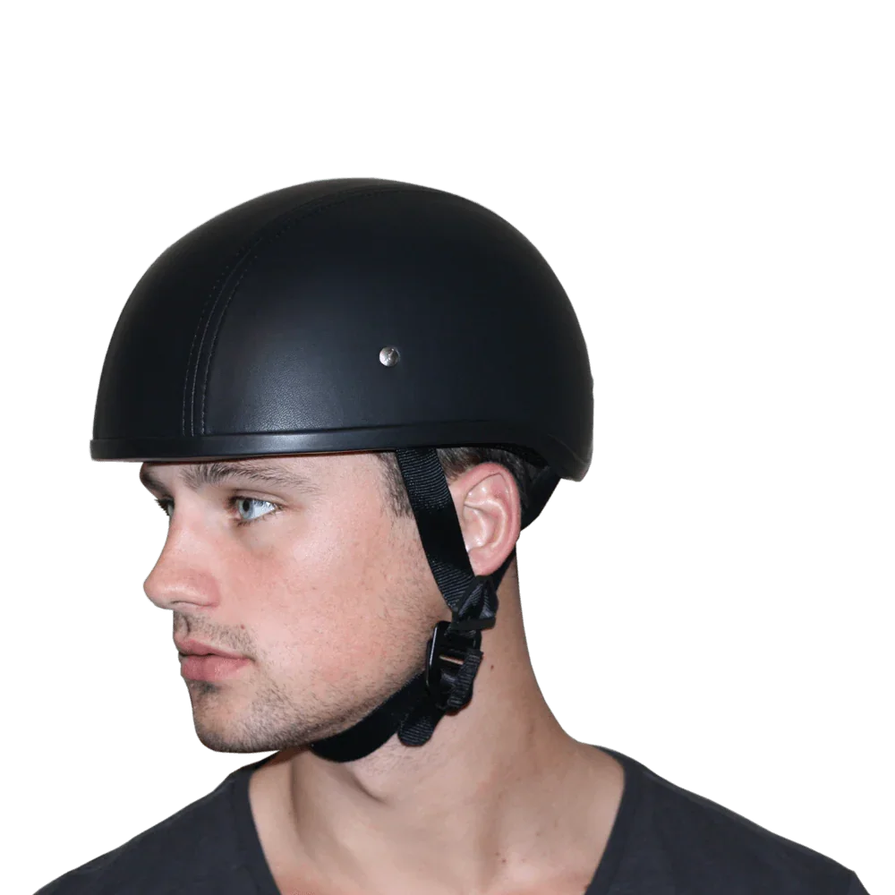 Daytona Helmets D.O.T. Daytona Skull Cap W/O Visor- Leather Covered