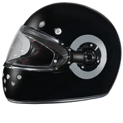 Daytona Helmets DOT Daytona Retro Full Face Motorcycle Helmet: Vintage Style for Men, Women, & Youth - Hi-Gloss Black w/ Chrome Accents