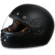 Daytona Helmets DOT Daytona Retro Full Face Motorcycle Helmet: Vintage Style for Men, Women, & Youth - Dull Black W/ Dull Black Accents