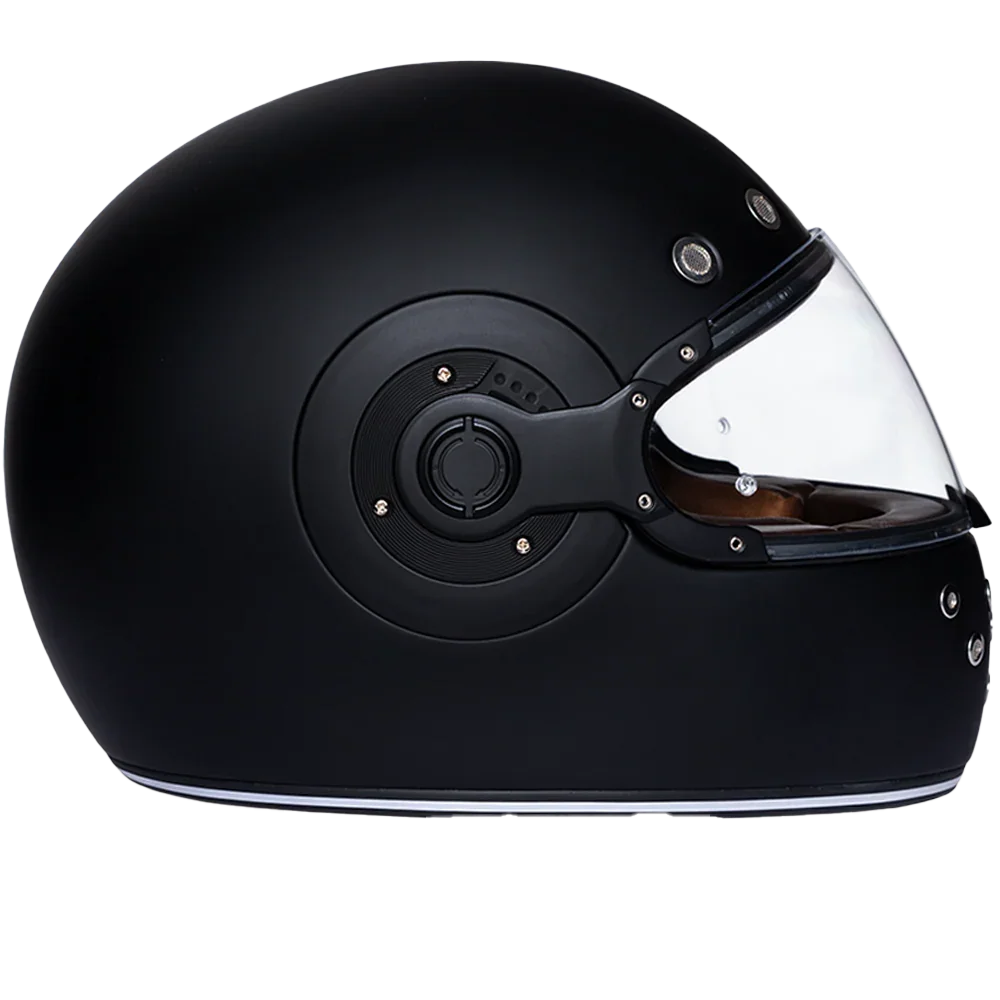 Daytona Helmets DOT Daytona Retro Full Face Motorcycle Helmet: Vintage Style for Men, Women, & Youth - Dull Black W/ Dull Black Accents