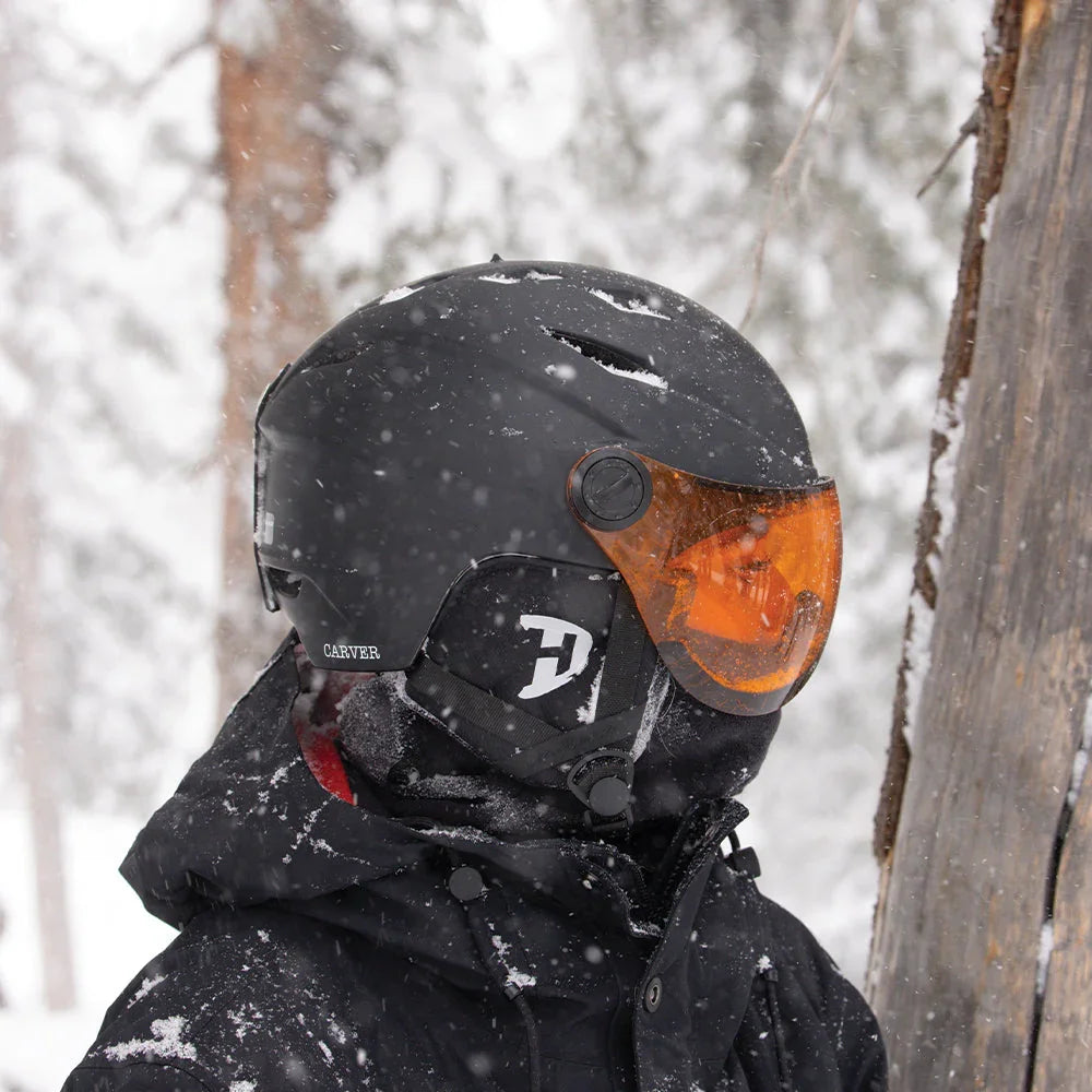 Daytona Helmets Daytona Carver Ski Helmet - Adjustable Ski Helmet for Men, Women & Youth - Dull Black with Anti-Fog Visor